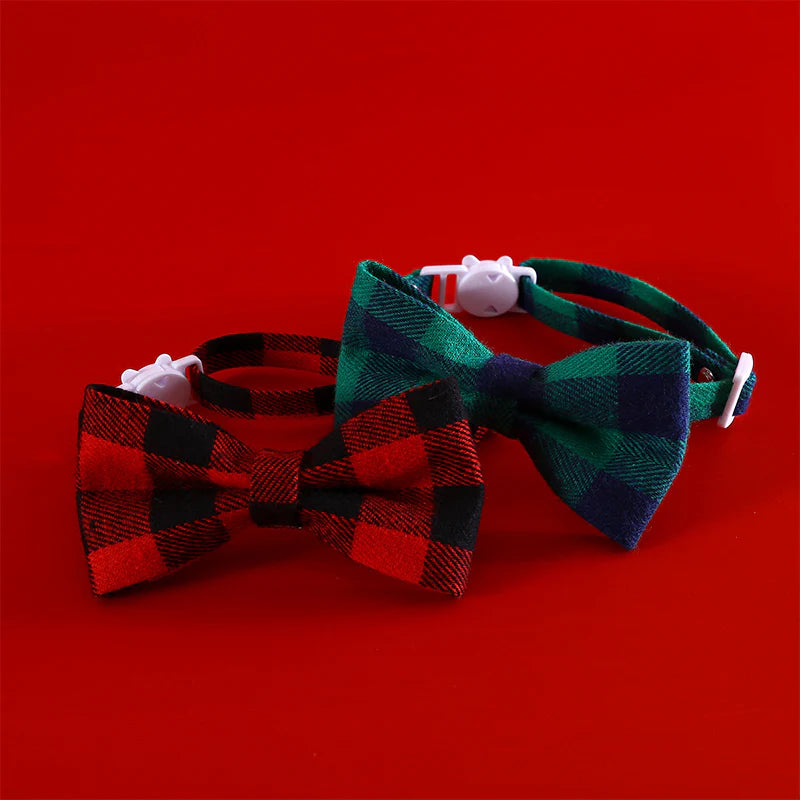 Astraltail Christmas Plaid Cat Collar-Adjustable Anti-Choking Elegance