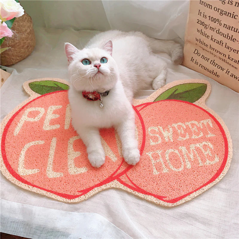 Peaches Cat Litter Mat