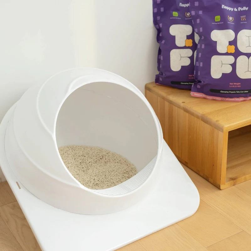 Astraltail Space Capsule Semi-Enclosed Cat Litter Box with Scoop