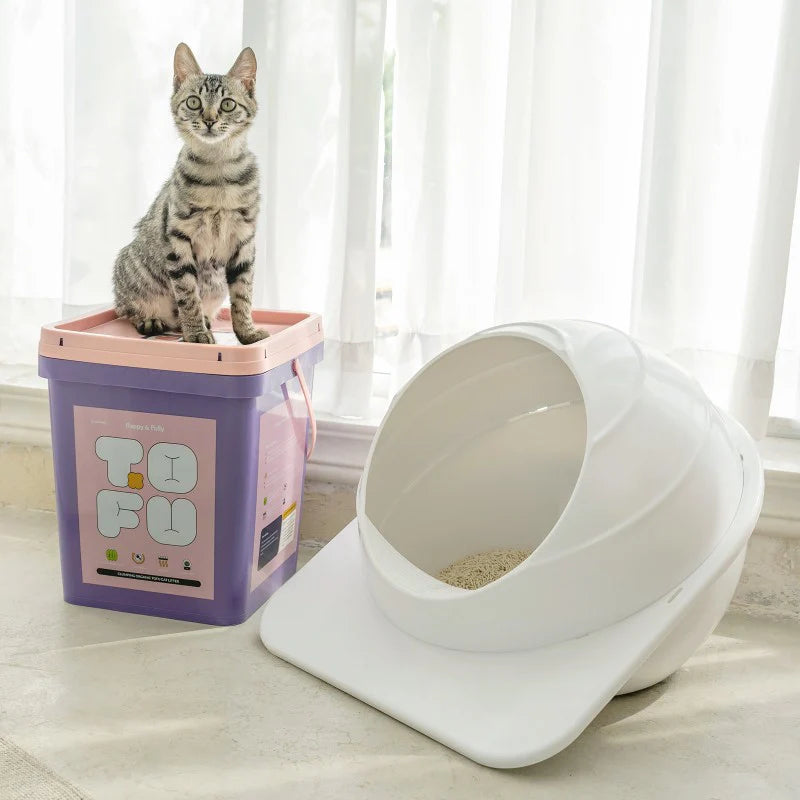 Astraltail Space Capsule Semi-Enclosed Cat Litter Box with Scoop